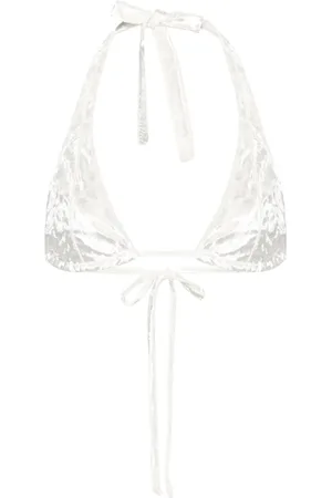 FORTE FORTE Triangle velvet bikini top