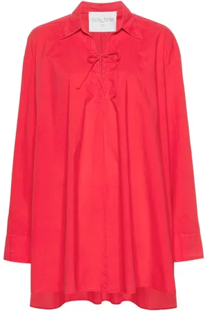 FORTE FORTE Lace-up shirt minidress