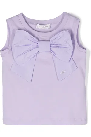 MONNALISA Bow-detail cotton top