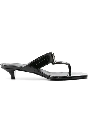 Totême The Belted 35mm crocodile-effect mules