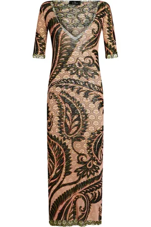 Etro Paisley-print tulle maxi dress