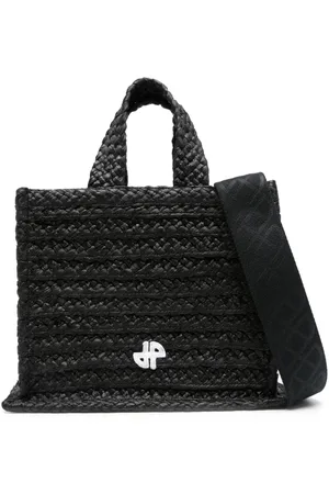 Patou Small JP raffia tote bag