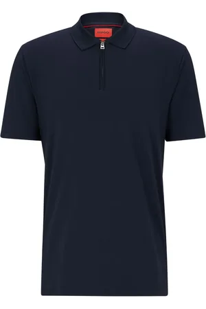 HUGO BOSS Zip-up short-sleeve piqu?? polo shirt