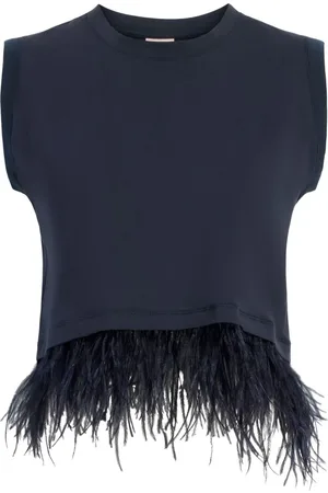 Cinq A Sept Feather-trim tank top