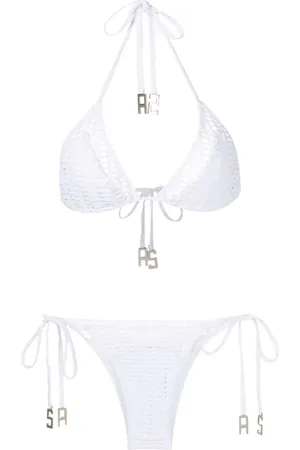 AMIR SLAMA Logo-pendant stretch bikini