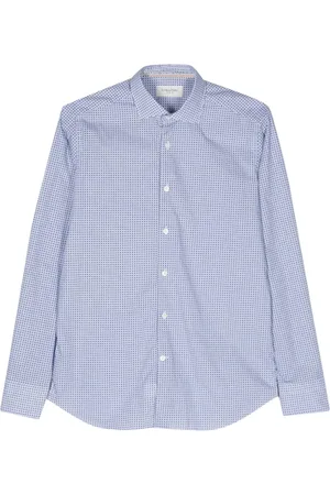 Tintoria Mattei Geometric-print cotton shirt