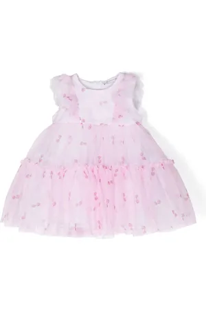 MONNALISA Cherry-print ruffled-detailed dress