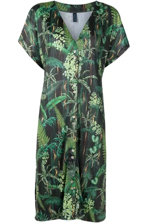 Lygia & Nanny Artemis leaf-print midi dress