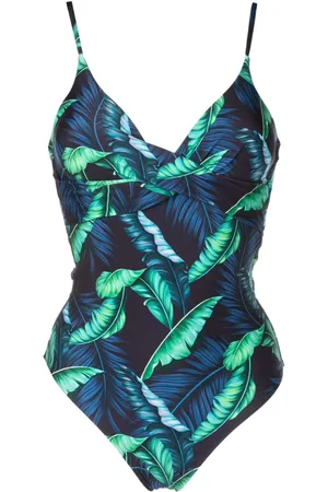 Lygia & Nanny Bianca twisted leaf-print swimsuit