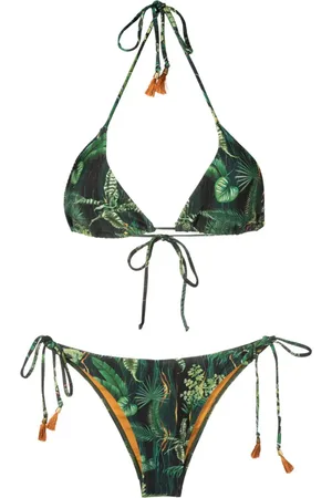 Lygia & Nanny Maya leaf-print triangle bikini