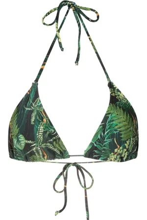 Lygia & Nanny Hanna leaf-print bikini top