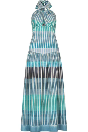 Silvia Tcherassi Traviata striped halterneck dress