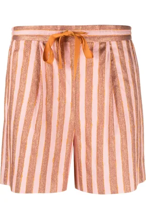 FORTE FORTE Metallic-threading striped shorts
