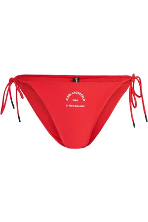 Karl Lagerfeld Logo-print string bikini bottoms
