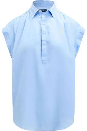 Ralph Lauren Polo Pony cap-sleeve linen blouse