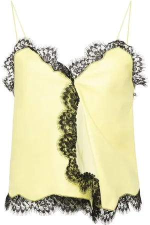 OFF-WHITE Leather lace-detail top