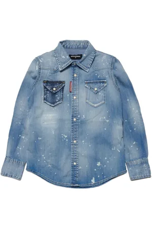 Dsquared2 Paint-splatter detail denim shirt