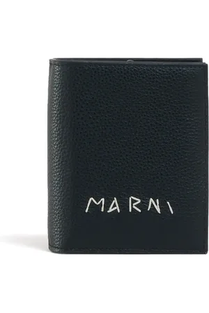 Marni Logo-embroidered leather wallet