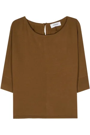 YVES SALOMON Tie-fastening wool knitted top