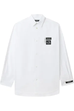 UNDERCOVER Logo-patch cotton-blend shirt