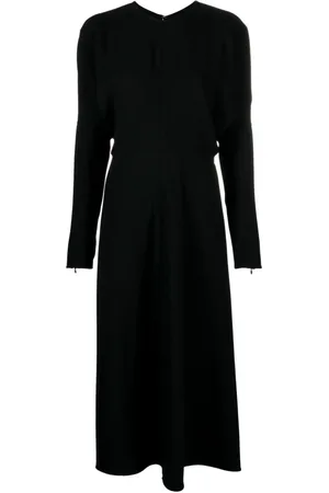 Victoria Beckham Dolman-sleeves cady-texture midi dress