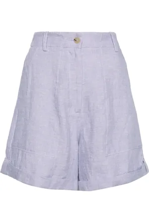 FORTE FORTE High-waist linen shorts