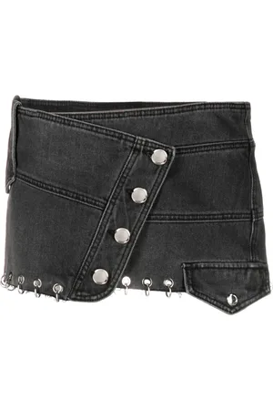 Pinko Rings-detailed denim miniskirt