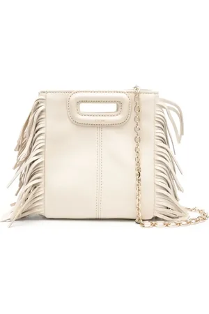 Maje Small M fringed leather tote bag