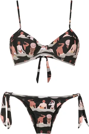 AMIR SLAMA Graphic-print bikini bottoms