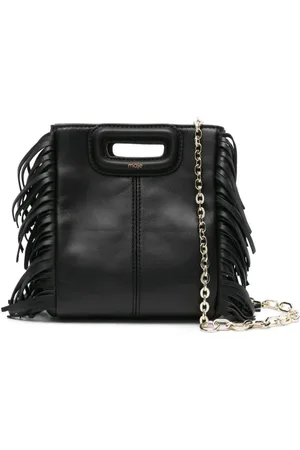 Maje Small M fringed leather tote bag