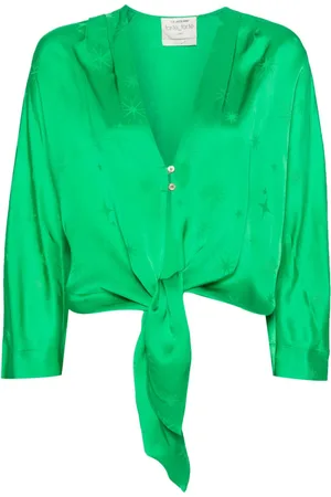 FORTE FORTE Tied star-jacquard blouse