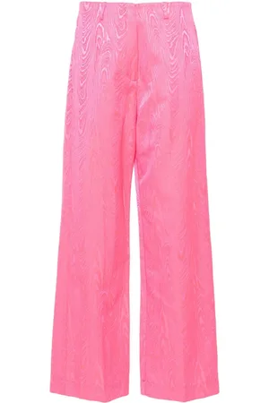 FORTE FORTE Patterned-jacquard straight-leg jeans