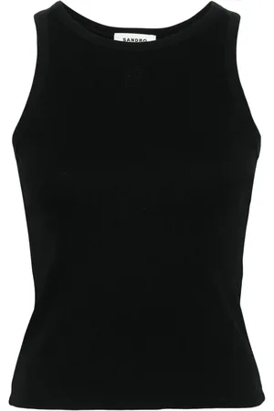 Sandro Logo-embroidered ribbed tank top