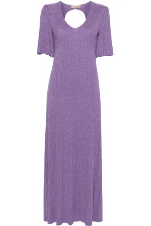 Twin-Set Lurex ribbed-knit maxi dress