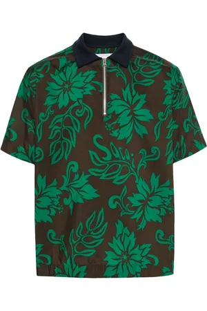 SACAI Floral polo shirt