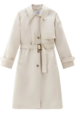 Woolrich Single-breasted belted trench coat