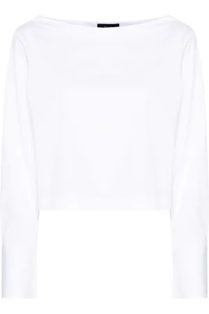THEORY Boat-neck poplin blouse