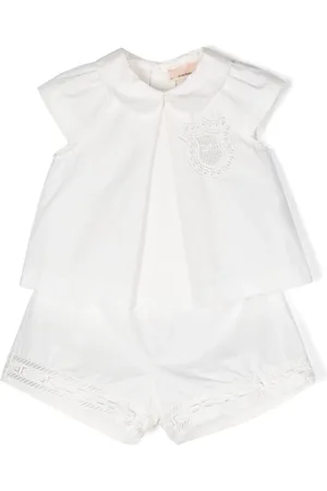 Elisabetta Franchi La Mia Bambina embroidered-logo pyjamas - White