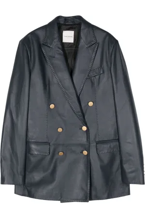 TAGLIATORE Josie double-breasted leather blazer