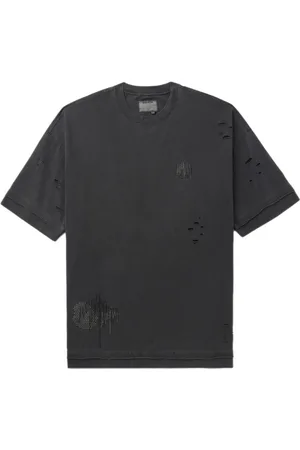 Musium Div. Logo-embroidered distressed T-shirt