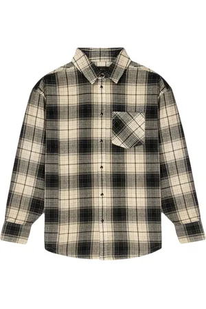 Purple Brand Wordmark Plaid Western Shirt 