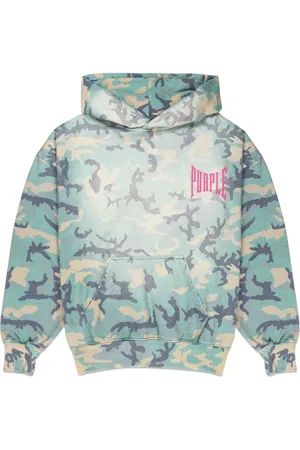 Purple Brand Logo-print camo-print hoodie