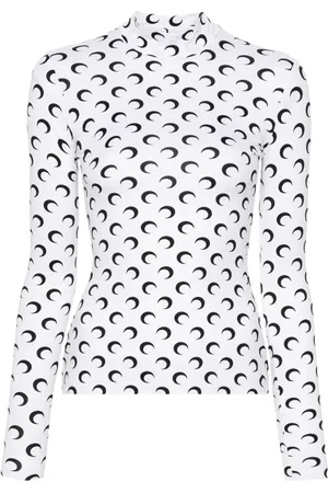 Marine Serre Moon-print mock-neck T-shirt