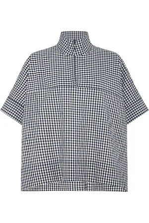 ROSETTA GETTY Gingham quarter-zip shirt