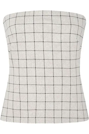 ROSETTA GETTY Grid-pattern strapless top