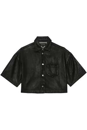 Purple Brand Cropped denim shirt