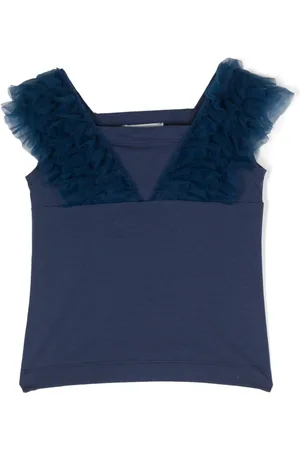 MONNALISA Tulle-inserts tank top