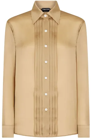 Tom Ford Plisse-panel silk shirt