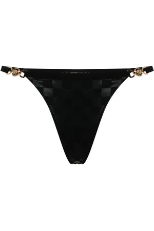 Victoria's Secret Rhinestone Strap Brazilian Panty, Black Tiger/Black