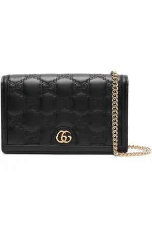 Gucci Handbag Grey Black GG Monogram Pochette Mini Shoulder Bag | eBay